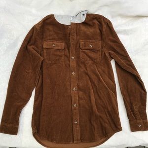 Boys Corduroy  XL 14/16 button shirt with hood NWT